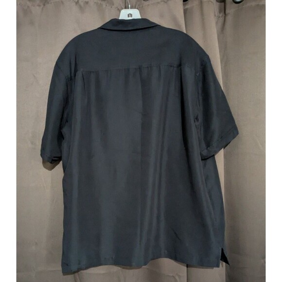 Cubavera Dress Shirt For Men XL Black and Tan Embroidered Short Sleeve - Picture 2 of 10